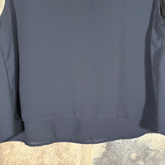 Forever 21 Cropped Tank Top Juniors Small Navy Blue Lightweight Boxy Semi-Sheer - Picture 8 of 12